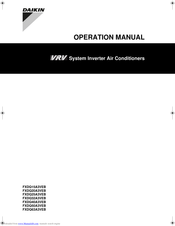 Daikin FXDQ15A3VEB Operation Manual