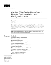 Cisco Catalyst 5000 Series Installation And Configuration Note