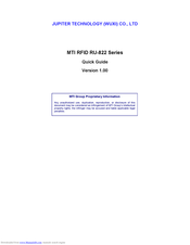 Jupiter RU-822 Series Quick Manual