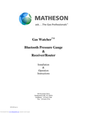 Matheson Gas Watcher Installation & Operation Instructions