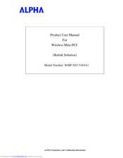 Alpha WMP-N07-5365A1 Product User Manual