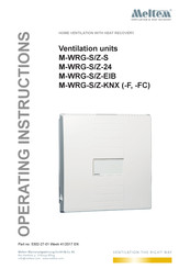 Meltem M-WRG-S/Z-KNX-F Operating Instructions Manual