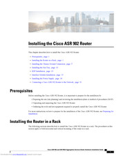Cisco ASR 902 Installation Manual