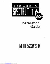 Media Vision pro audio spectrum 16 mac Installation Manual