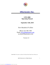 6Harmonics GWS-3000 Operating Manual