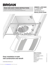 Broan XB110HC Installation Manual