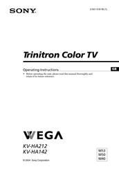 Sony Wega KV-HA212 Operating Instructions Manual