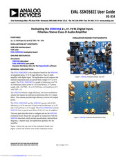 Analog Devices EVAL-SSM3582Z User Manual