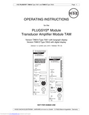 HSE PLUGSYS TAM-D Operating Instructions Manual