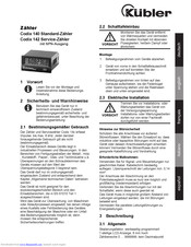 Kubler Codix 142 Manual