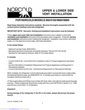 Norcold 9162F Installation Instructions Manual