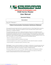 ASIS Technologies R380 Series User Manual