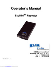 EMS EkoMini Operator's Manual