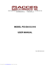 Acces PCI-DA12-6 User Manual