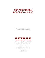 OPTO 22 SNAP Integration Manual