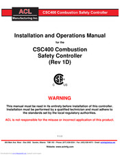 ACL CSC400 Installation And Operation Manual