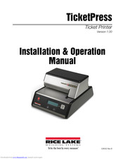 Rice Lake TicketPress Installation & Operation Manual