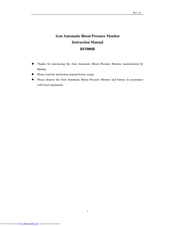 SHENZHEN PUMP MEDICAL SYSTEM BF5000B Instruction Manual