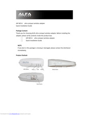 Alfa Network AIP-W511 Quick Installation Manual