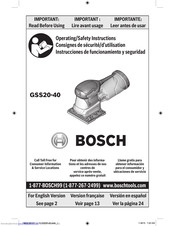 Bosch GSS20-40 Operating/Safety Instructions Manual