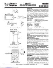 System Sensor M200I-RF Installation And User Instructions Manual