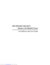 MSI MP11B2 User Manual