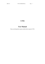 Microlab T-9701 User Manual