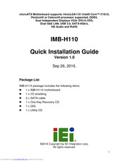 IEI Technology IMB-H110 Quick Installation Manual