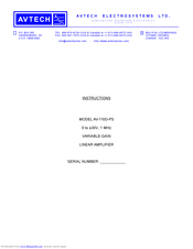 Avtech AV-110D-PS Instructions Manual