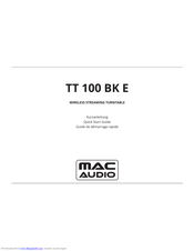 MAC Audio TT 100 BK E Quick Start Manual