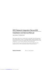 DEC DECNIS 600 Installation And Service Manual