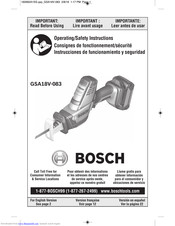 Bosch GSA18V-083 Operating/Safety Instructions Manual