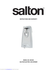 Salton SEC020 Instructions And Warranty