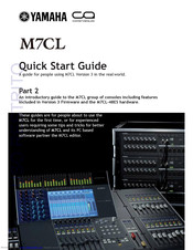 Yamaha M7CL series Quick Start Manual