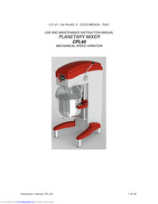 CP CPL40 Use And Maintenance Instructions