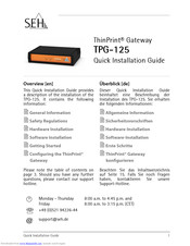 SEH ThinPrint TPG-125 Quick Installation Manual