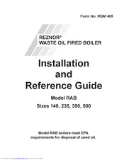 Reznor RAB 235 Installation And Reference Manual