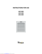 Whirlpool ARC1000 Instructions For Use Manual