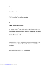 GOOVIS G1 Quick Start Manual
