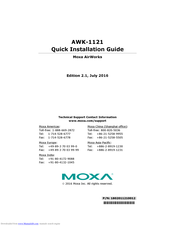 Moxa Technologies AWK-1121 Quick Installation Manual