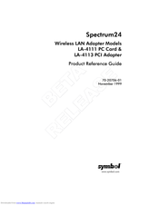 Symbol Spectrum24 LA 4111 Product Reference Manual