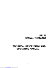 Seko ST121 Technical Description And Operating Instructions