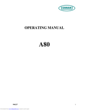 Tennant A80 Operating Manual