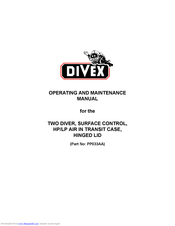 DIVEX 2 diver HP/LP control panel Operating And Maintenance Manual