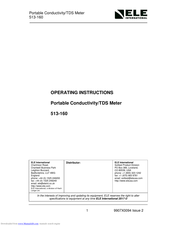 Ele 513-160 Operating Instructions Manual