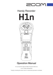Zoom h1n Operation Manual