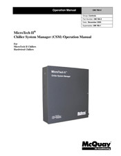 McQuay MicroTech II Operation Manual
