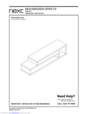 Next NEW MADSEN OPEN TV Assembly Instructions Manual