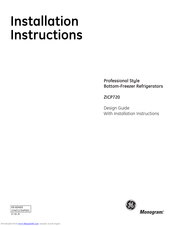 Monogram ZICP720 Installation Instructions Manual
