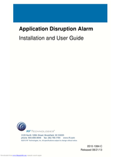RF Technologies Application Disruption Alarm Installation And User Manual